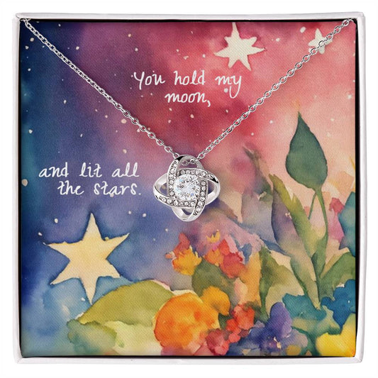 "A GIFT FOR A MOM" Love Knot Necklace - You Hold My Moon